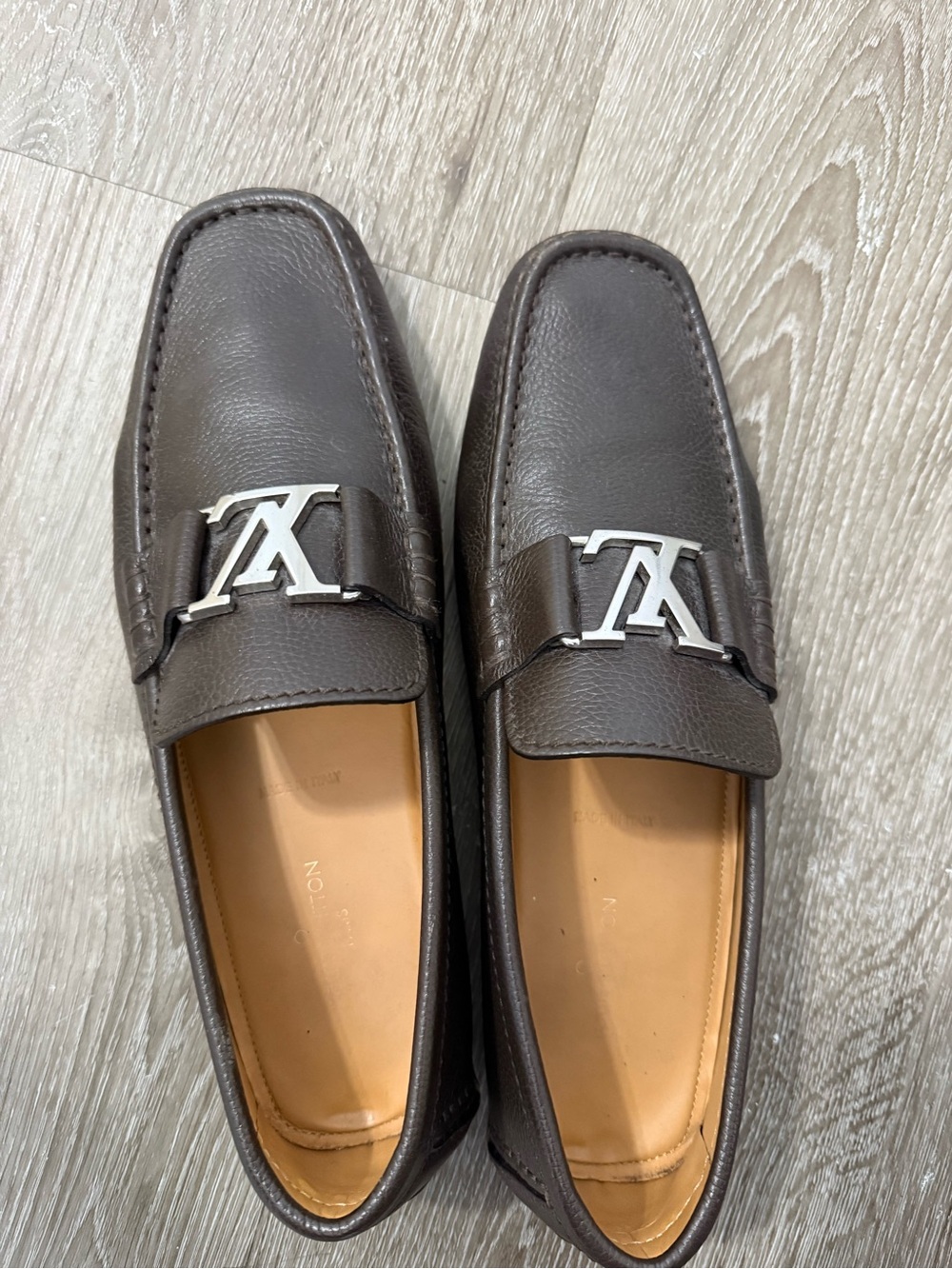 Louis Vuitton Brown Leather Men’s Slip-On Loafers